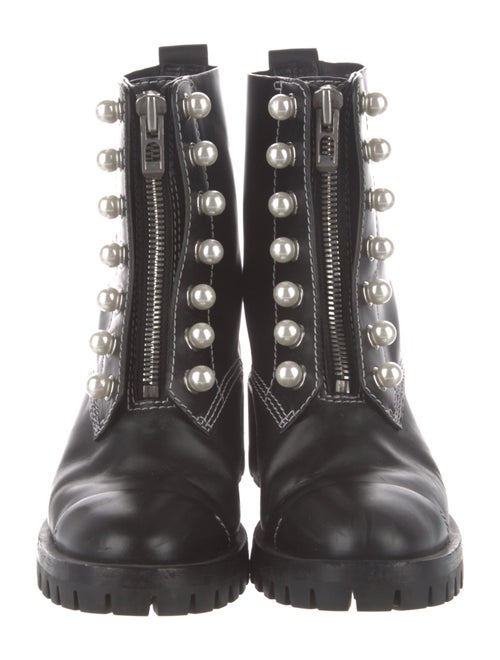3.1 Phillip Lim Faux Pearl Accents Leather Combat Boots
