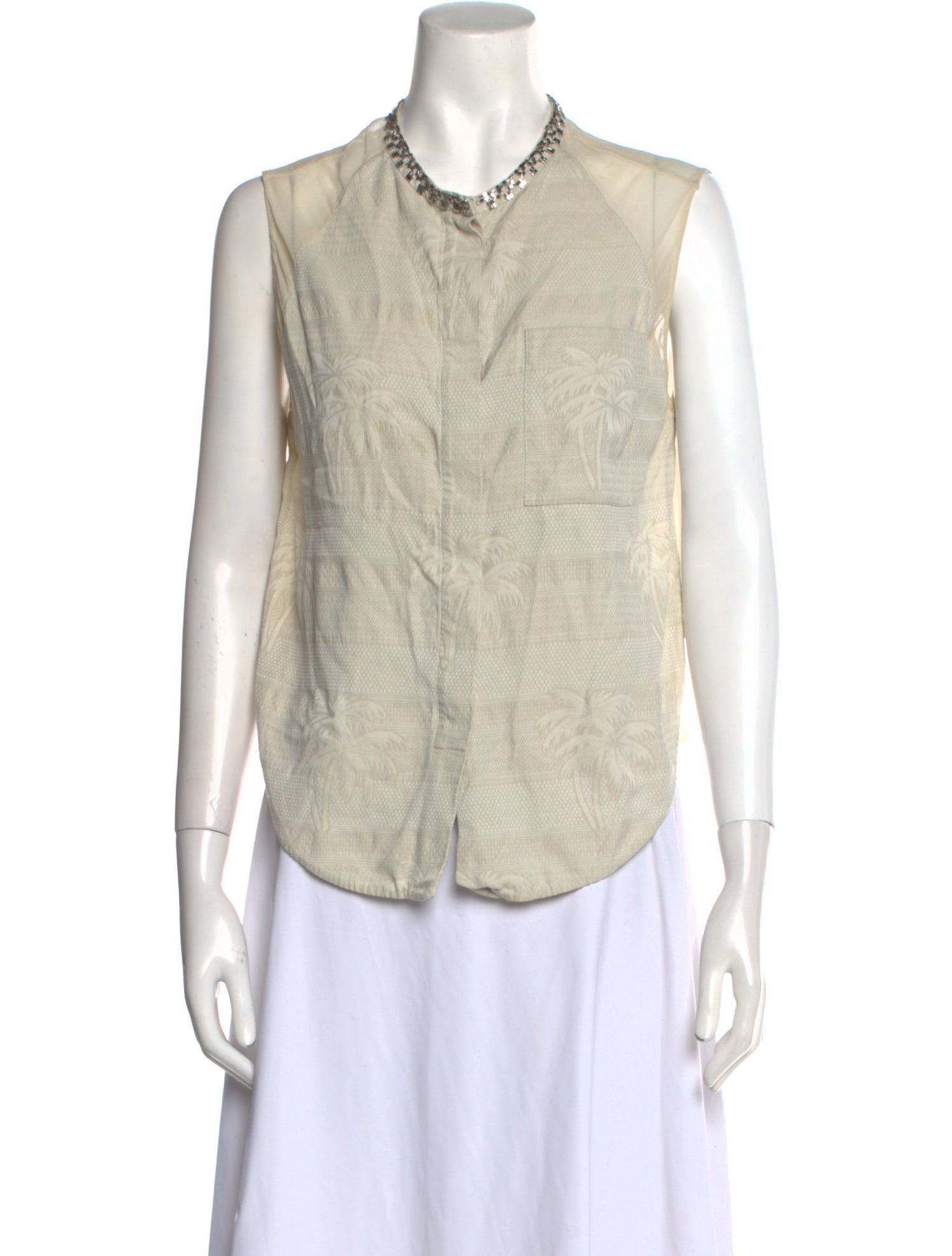 3.1 Phillip Lim Silk Sleeveless Button-Up Top