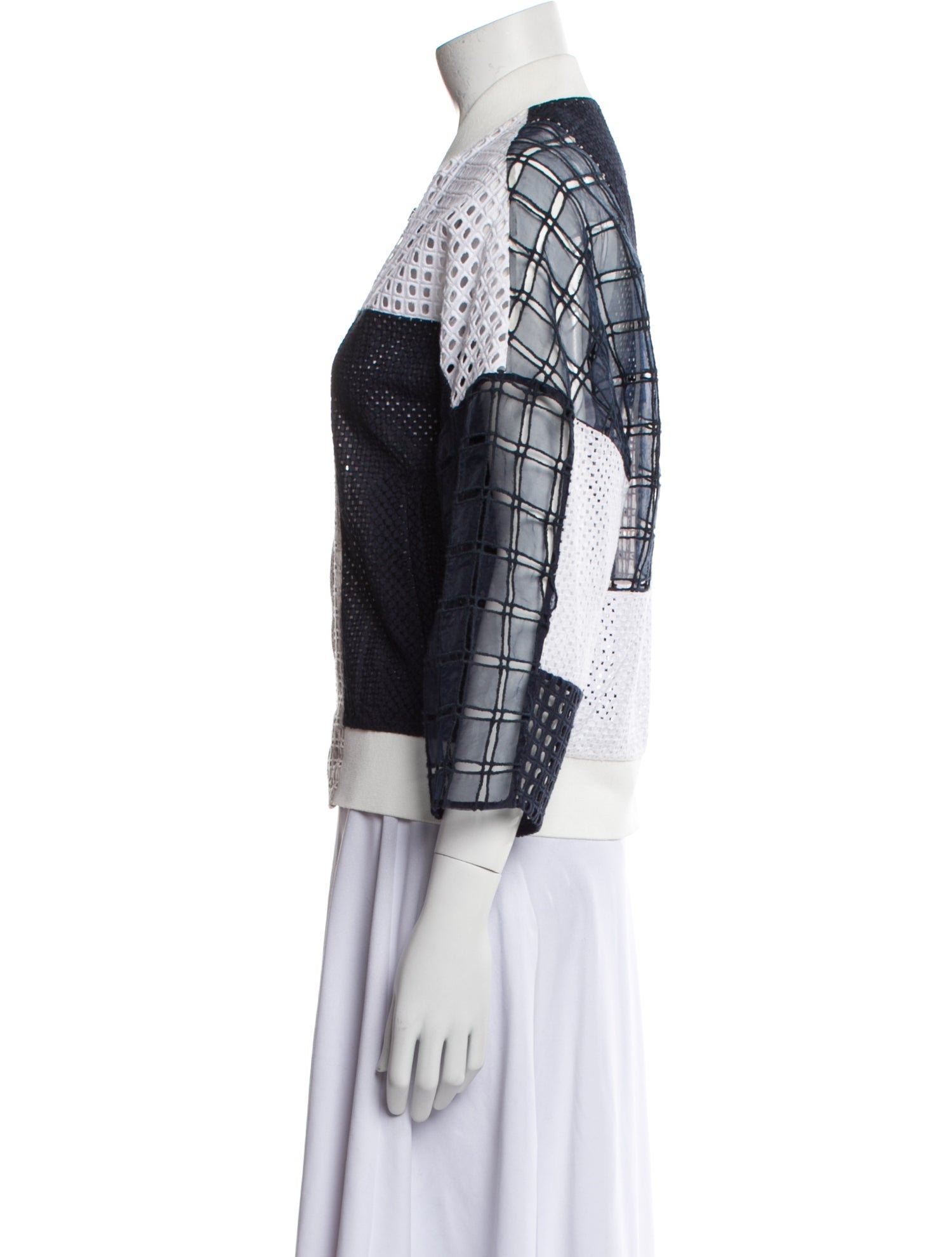 3.1 Phillip Lim Colorblock Pattern Poncho