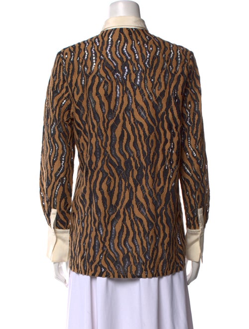 3.1 Phillip Lim Animal Print Long Sleeve Button-Up Top