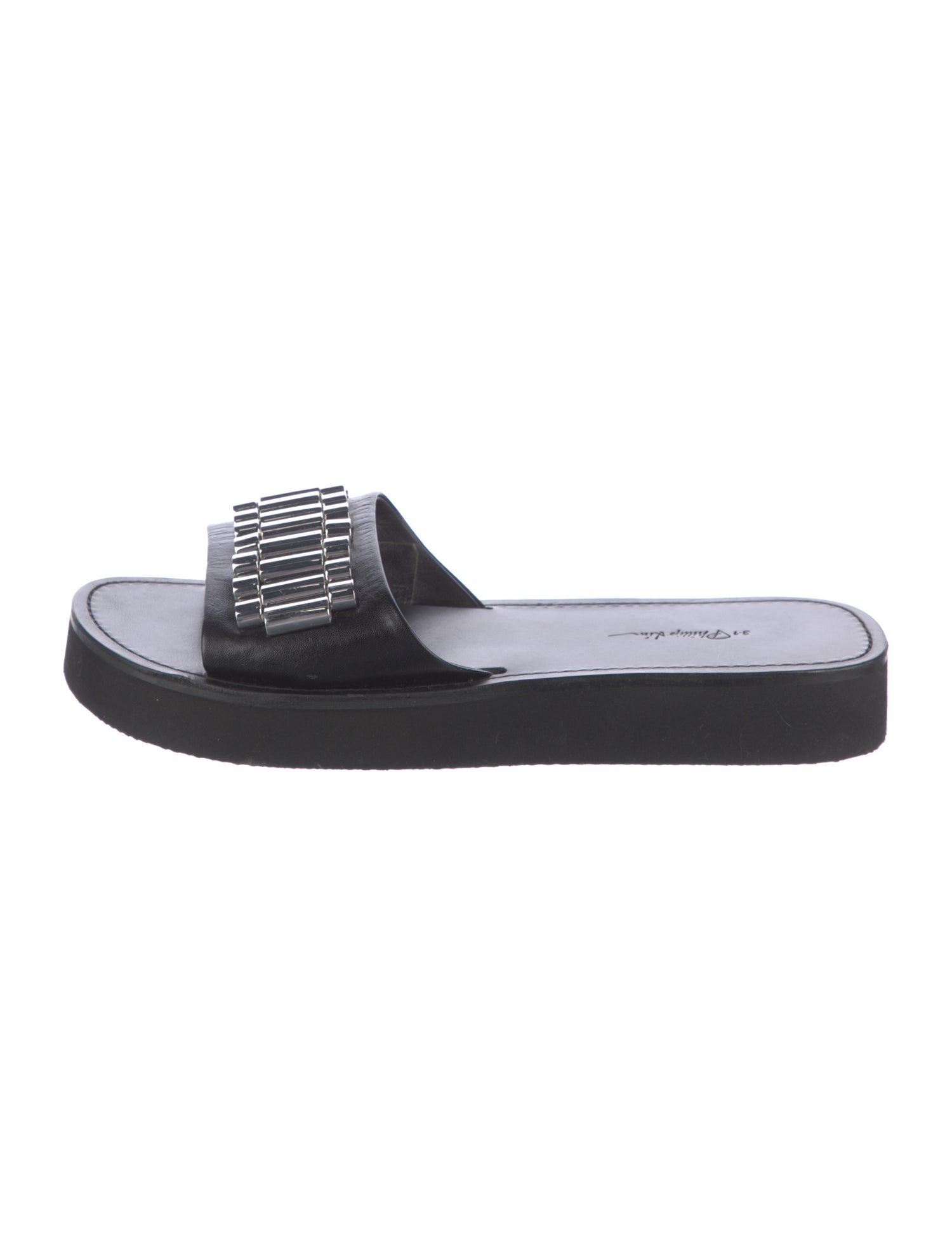 3.1 Phillip Lim Leather Studded Accents Slides