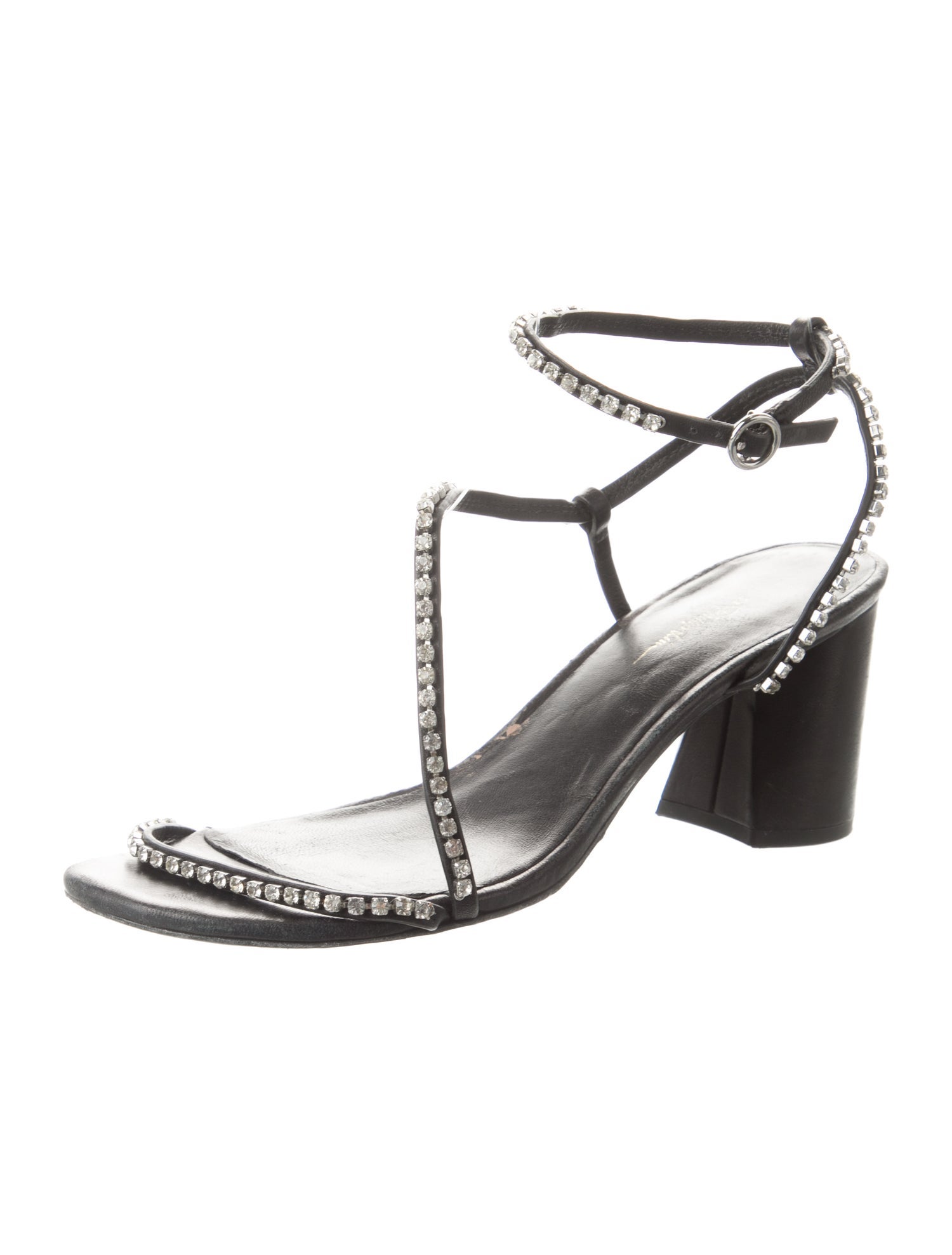 3.1 Phillip Lim Leather Crystal Embellishments Sandals
