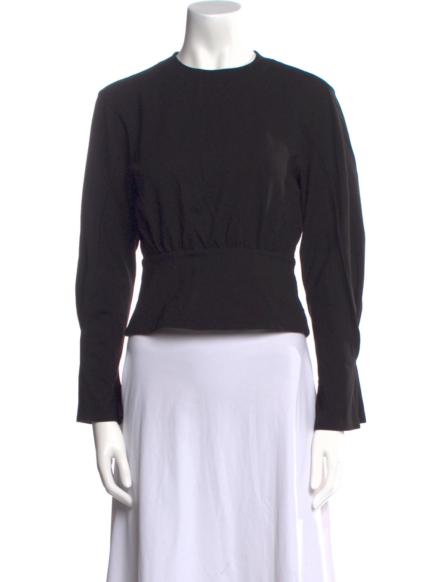 3.1 Phillip Lim Crew Neck Long Sleeve Crop Top