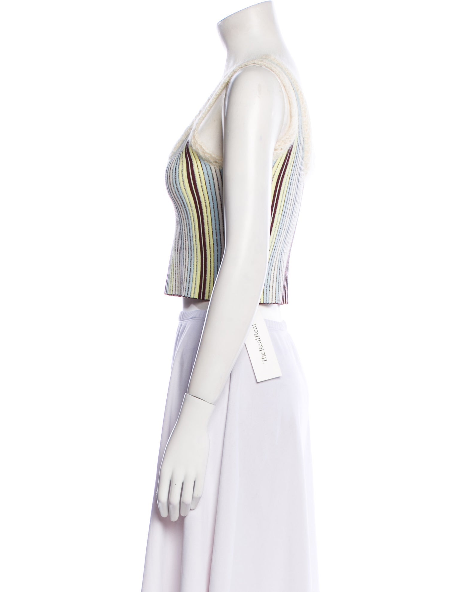 3.1 Phillip Lim Striped Scoop Neck Crop Top