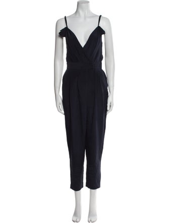 3.1 Phillip Lim Silk Plunge Neckline Jumpsuit
