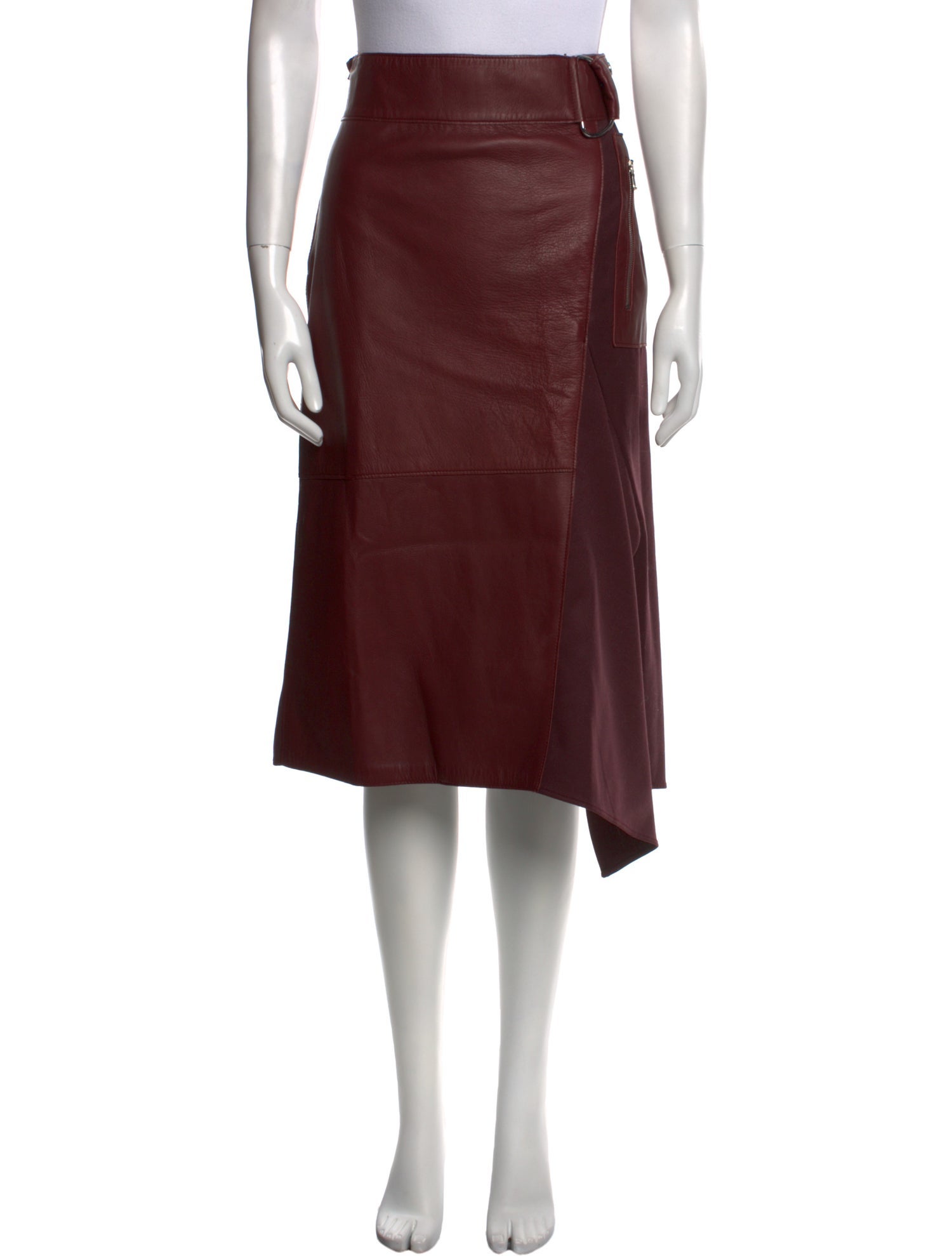 3.1 Phillip Lim Lamb Leather Knee-Length Skirt