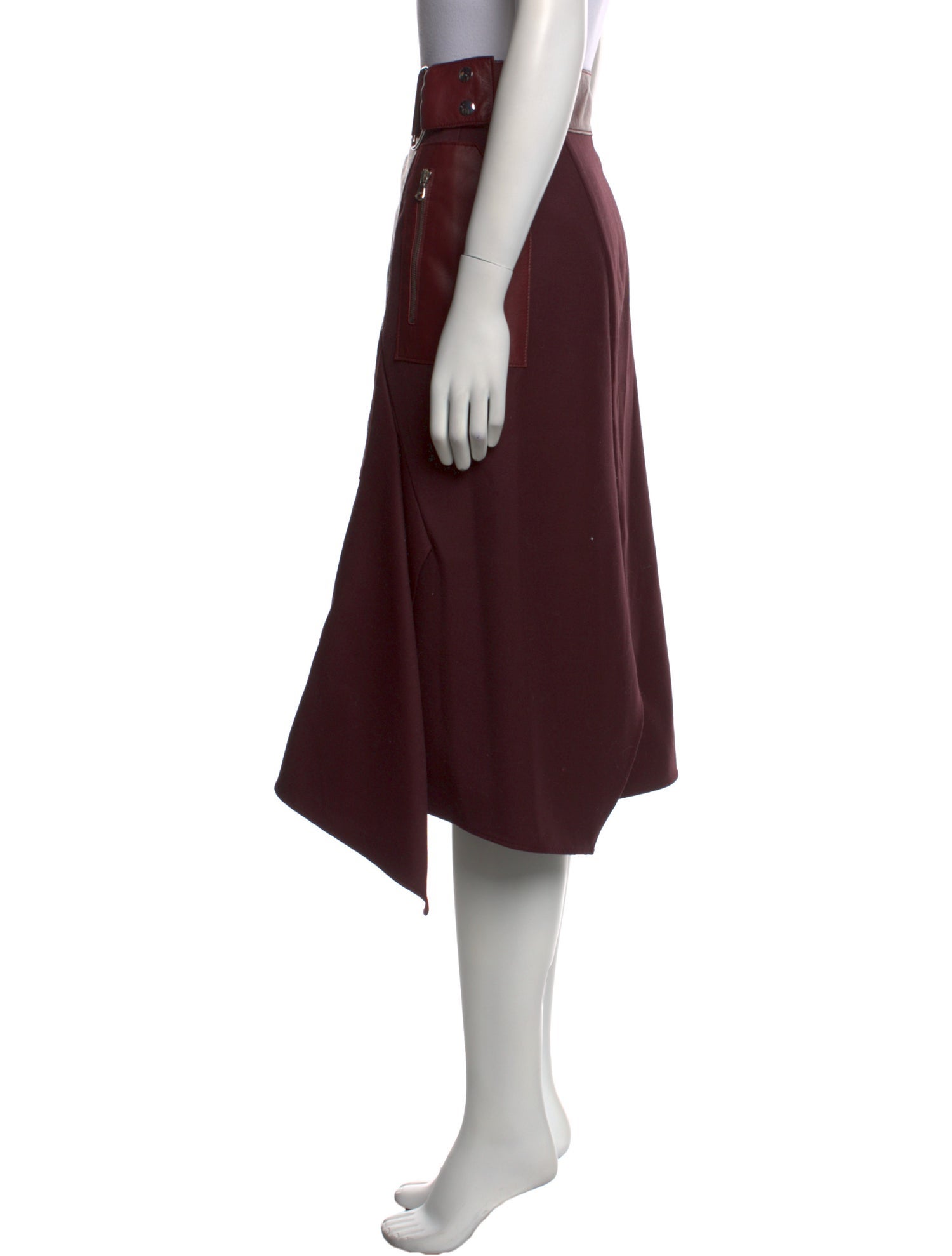 3.1 Phillip Lim Lamb Leather Knee-Length Skirt