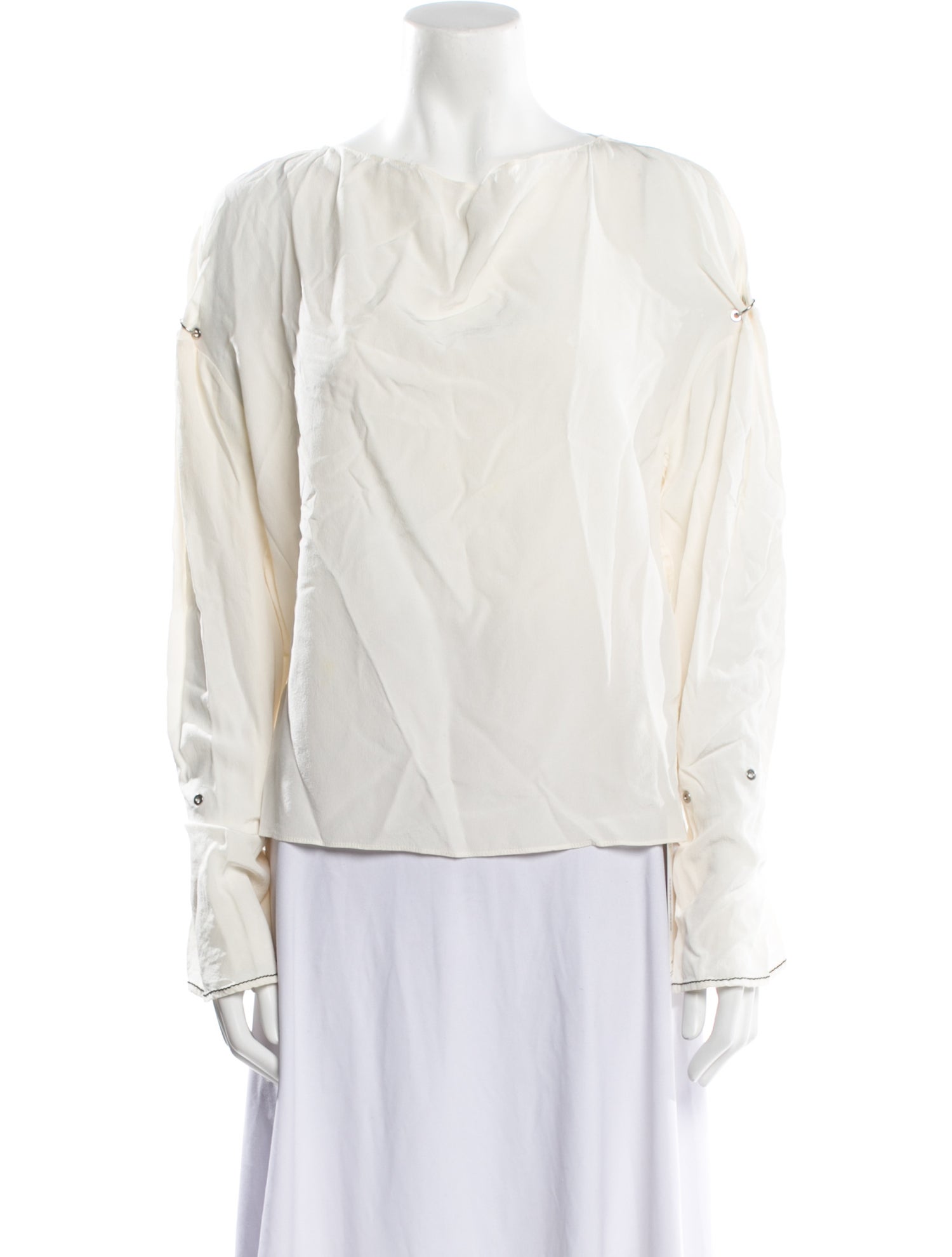 3.1 Phillip Lim Silk Bateau Neckline Blouse