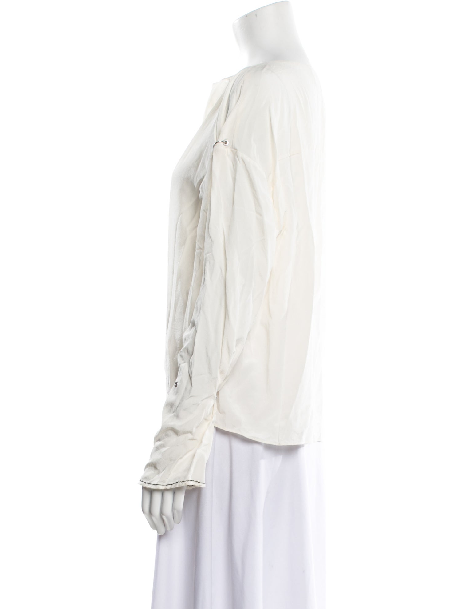3.1 Phillip Lim Silk Bateau Neckline Blouse