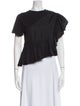 3.1 Phillip Lim Bateau Neckline Short Sleeve Crop Top