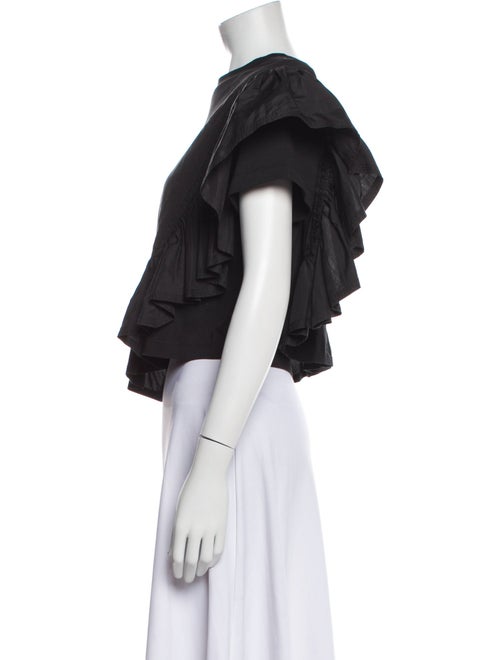 3.1 Phillip Lim Bateau Neckline Short Sleeve Crop Top