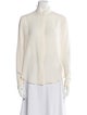 3.1 Phillip Lim Silk Mock Neck Button-Up Top