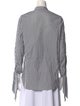 3.1 Phillip Lim Striped Mock Neck Button-Up Top