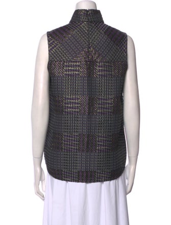 3.1 Phillip Lim Houndstooth Print Turtleneck Crop Top