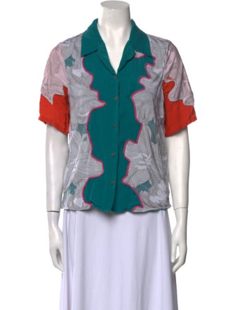 3.1 Phillip Lim Silk Printed Button-Up Top