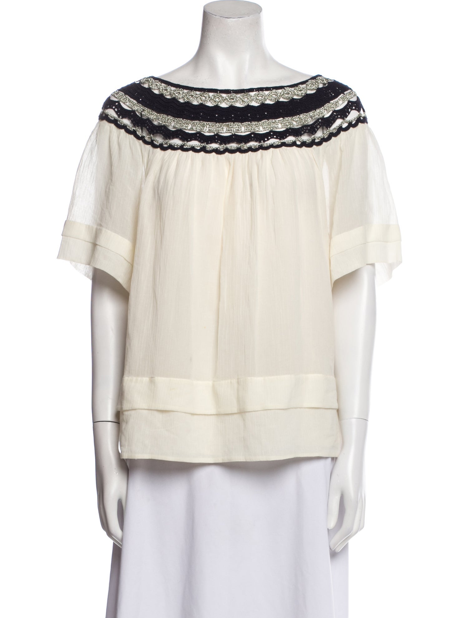 3.1 Phillip Lim Bateau Neckline Short Sleeve Blouse