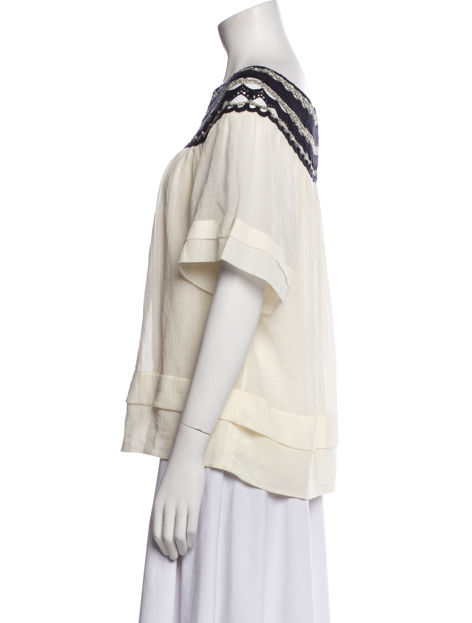 3.1 Phillip Lim Bateau Neckline Short Sleeve Blouse
