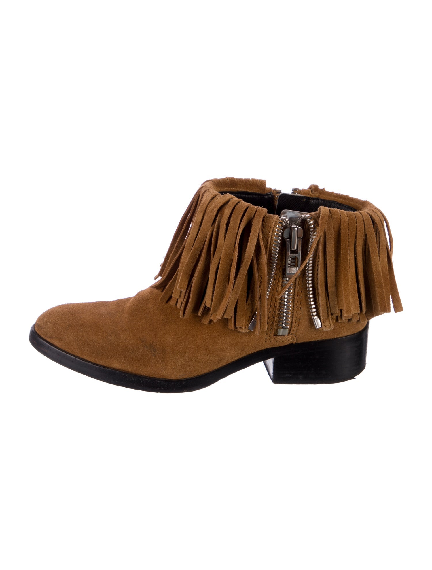 3.1 Phillip Lim Suede Fringe Trim Accent Western Boots