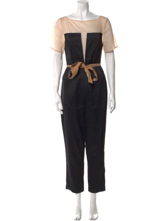 3.1 Phillip Lim Wool Colorblock Pattern Jumpsuit