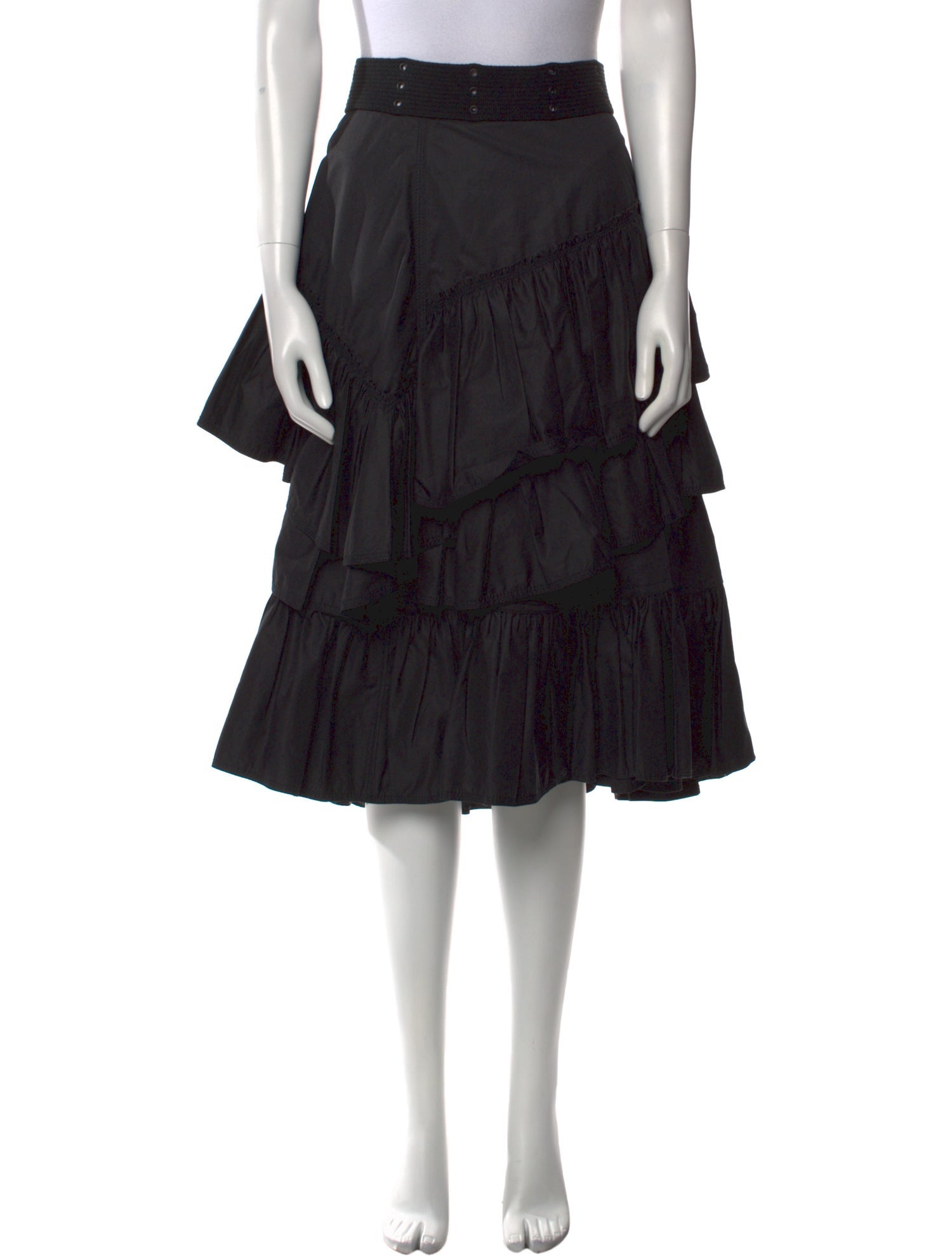 3.1 Phillip Lim Ruffle Embellishment Midi Length Skirt