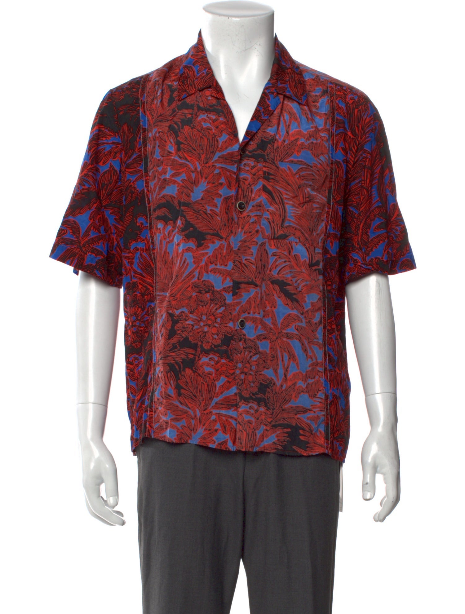 3.1 Phillip Lim Floral Print Three-Quarter Sleeve Shirt