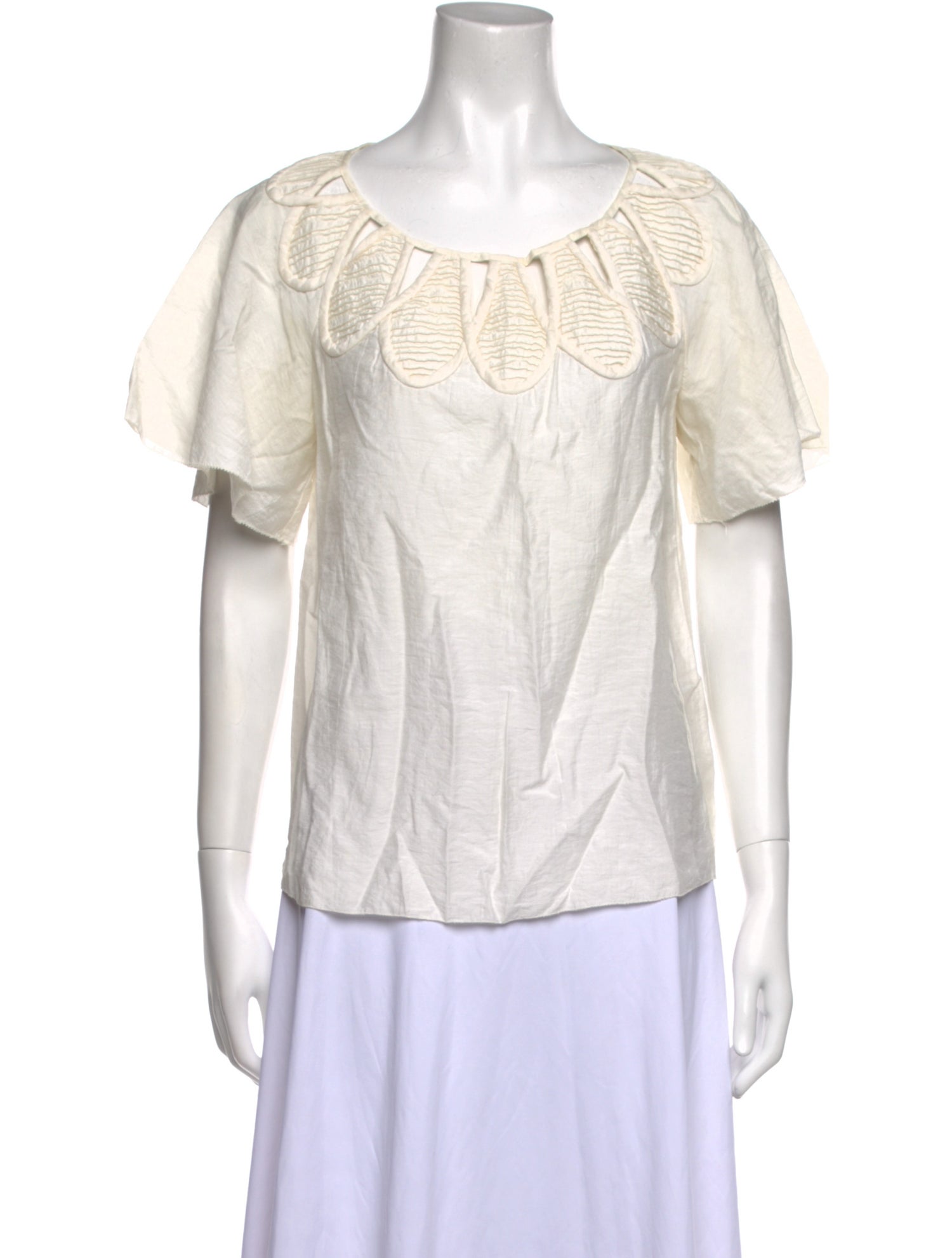 3.1 Phillip Lim Scoop Neck Short Sleeve Blouse