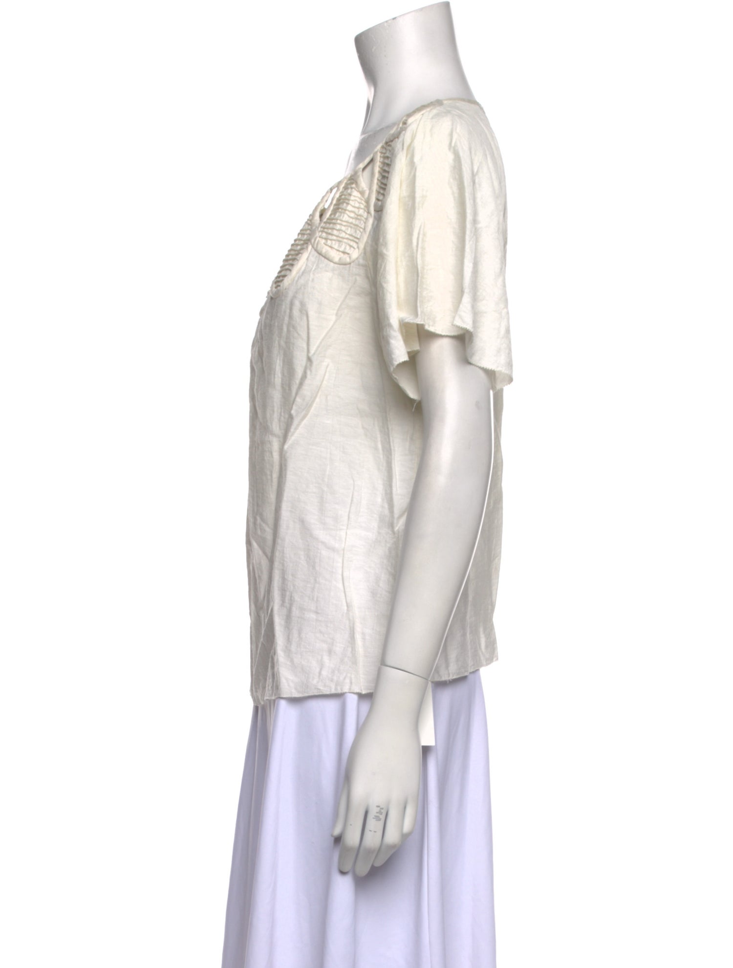 3.1 Phillip Lim Scoop Neck Short Sleeve Blouse