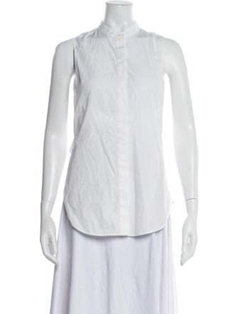 3.1 Phillip Lim Mock Neck Sleeveless Button-Up Top