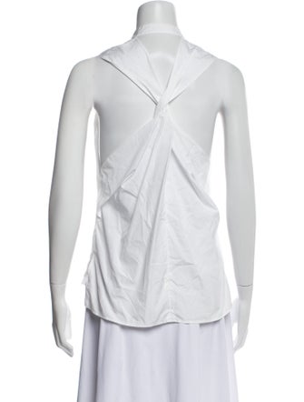 3.1 Phillip Lim Mock Neck Sleeveless Button-Up Top