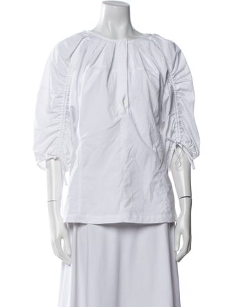 3.1 Phillip Lim Bateau Neckline Three-Quarter Sleeve Blouse