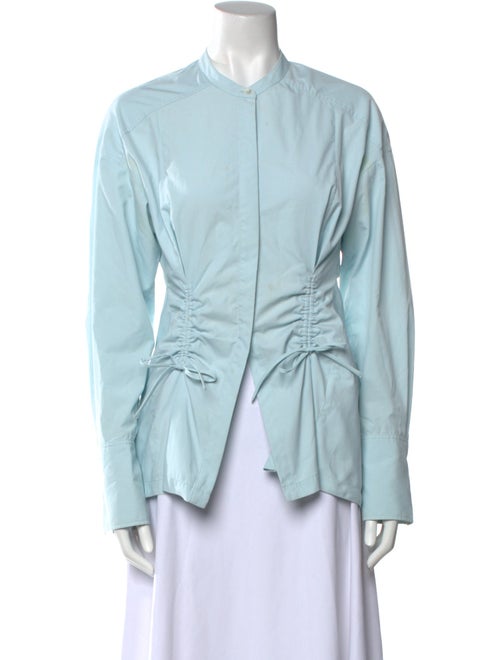 3.1 Phillip Lim Crew Neck Long Sleeve Button-Up Top