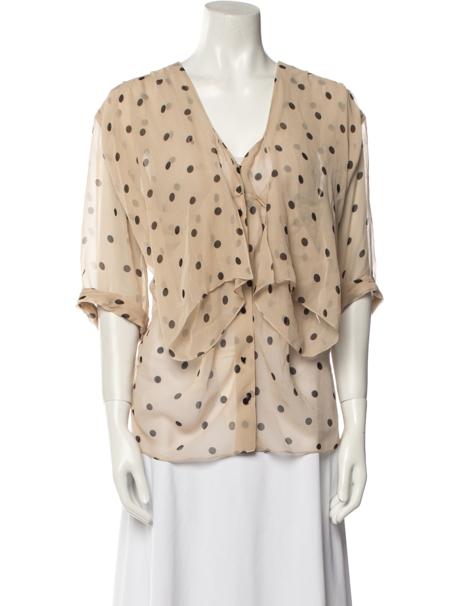 3.1 Phillip Lim Cashmere Polka Dot Print Blouse