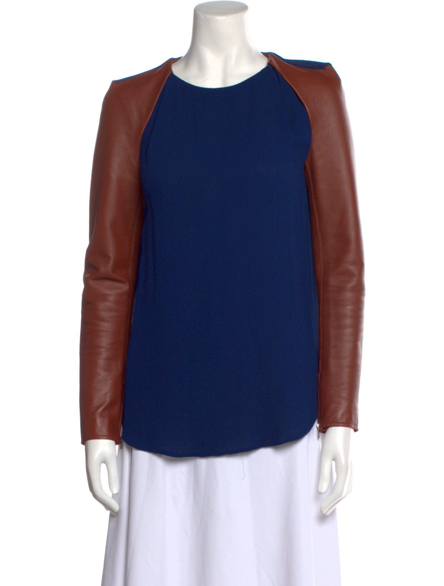 3.1 Phillip Lim Silk Colorblock Pattern Top