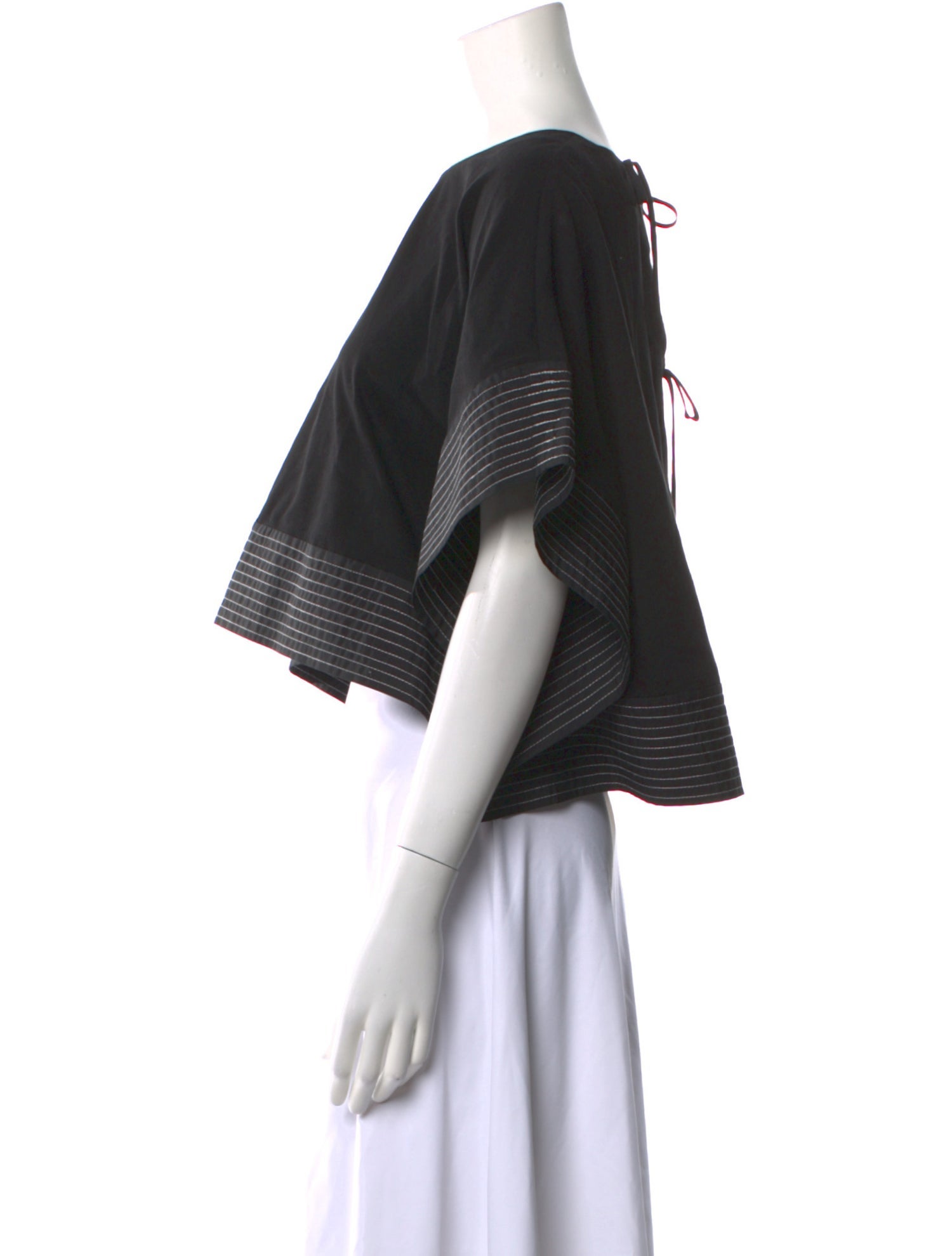 3.1 Phillip Lim Striped Bateau Neckline Crop Top