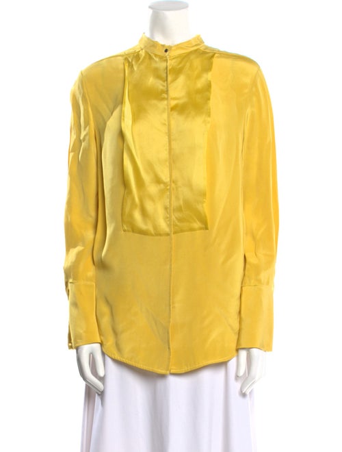 3.1 Phillip Lim Silk Mock Neck Button-Up Top