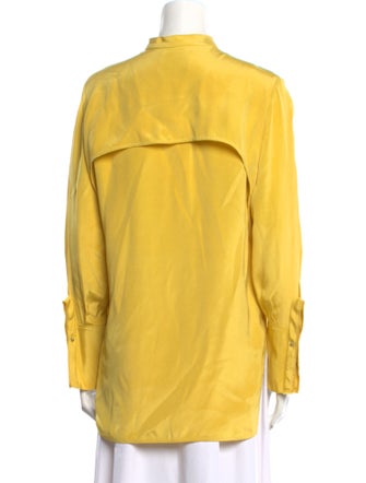 3.1 Phillip Lim Silk Mock Neck Button-Up Top