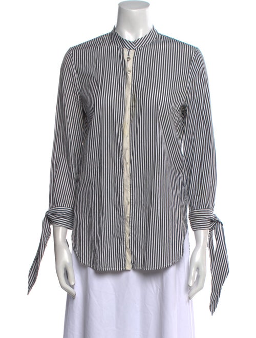 3.1 Phillip Lim Striped Three-Quarter Sleeve Button-Up Top