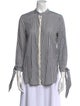 3.1 Phillip Lim Striped Three-Quarter Sleeve Button-Up Top