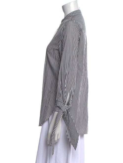 3.1 Phillip Lim Striped Three-Quarter Sleeve Button-Up Top