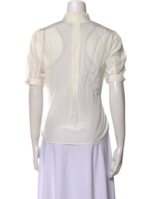 3.1 Phillip Lim Mock Neck Short Sleeve Button-Up Top