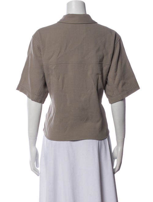 3.1 Phillip Lim Wool Short Sleeve Button-Up Top