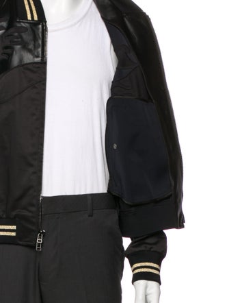 3.1 Phillip Lim Lamb Leather Striped Bomber Jacket