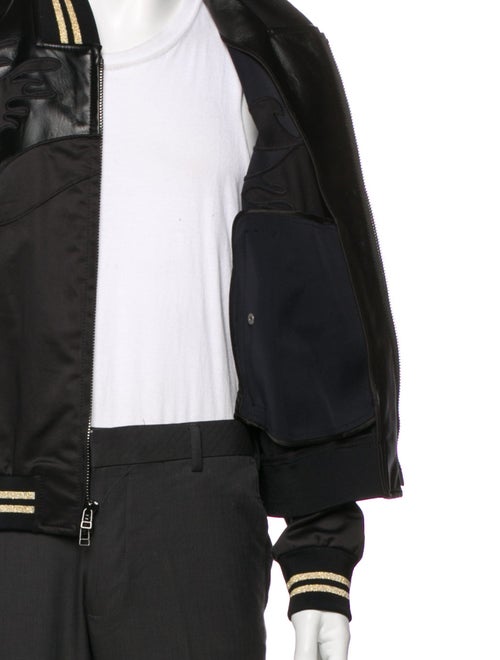 3.1 Phillip Lim Lamb Leather Striped Bomber Jacket