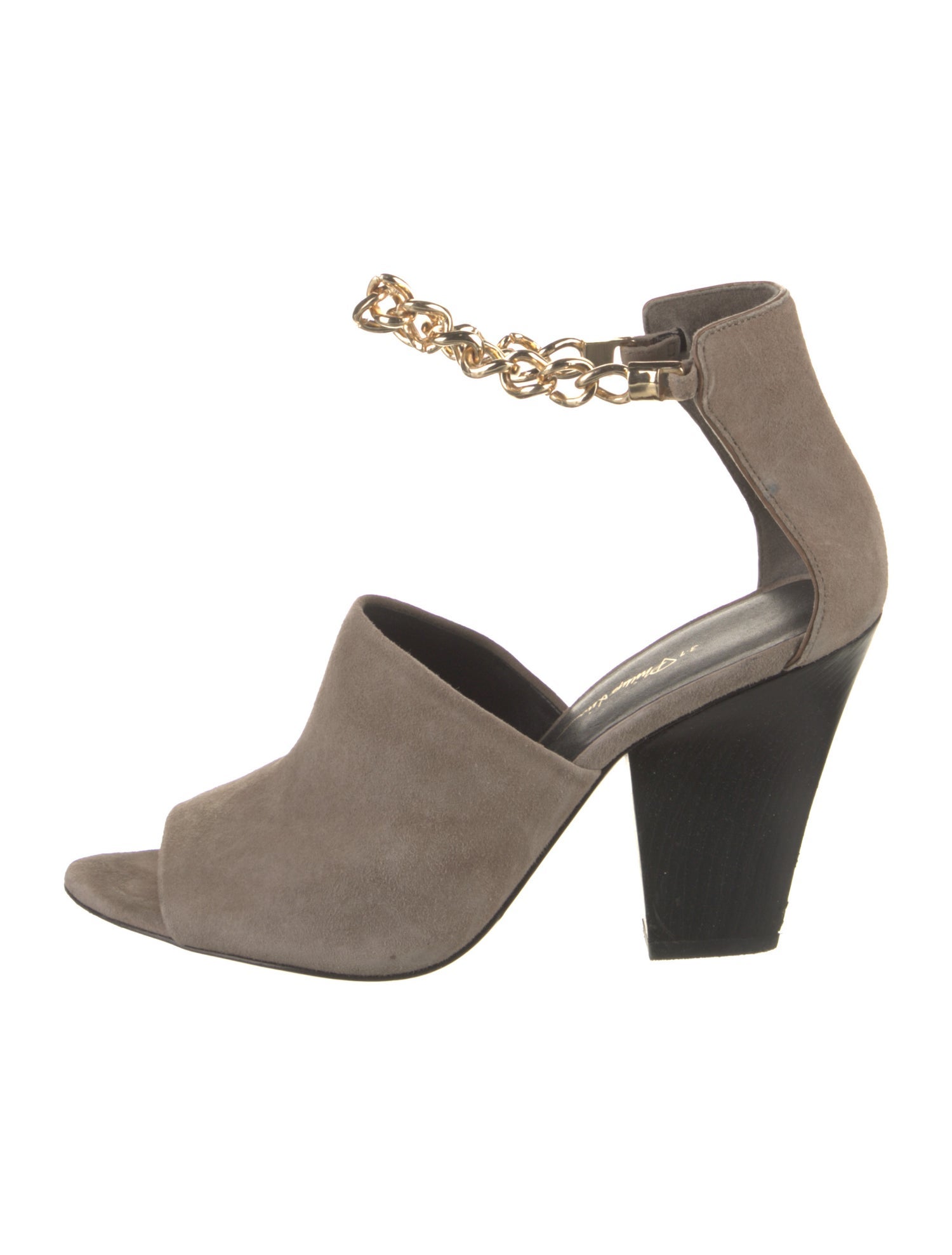 3.1 Phillip Lim Suede Chain-Link Accents D'Orsay Pumps