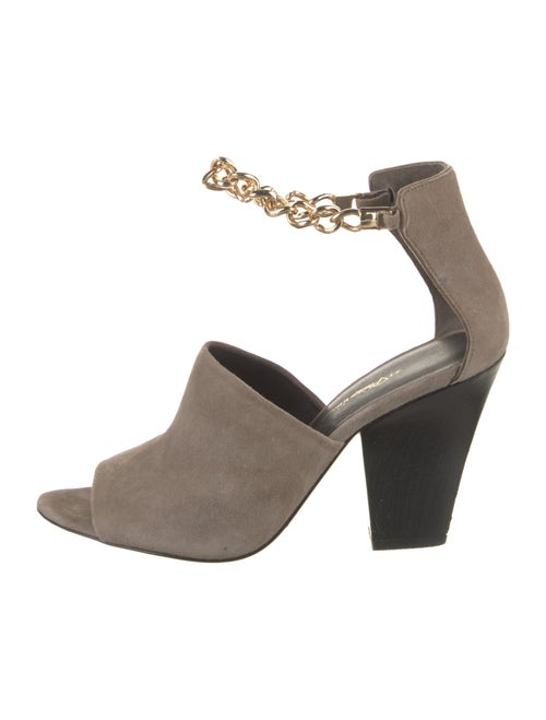 3.1 Phillip Lim Suede Chain-Link Accents D'Orsay Pumps