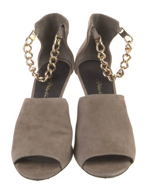 3.1 Phillip Lim Suede Chain-Link Accents D'Orsay Pumps