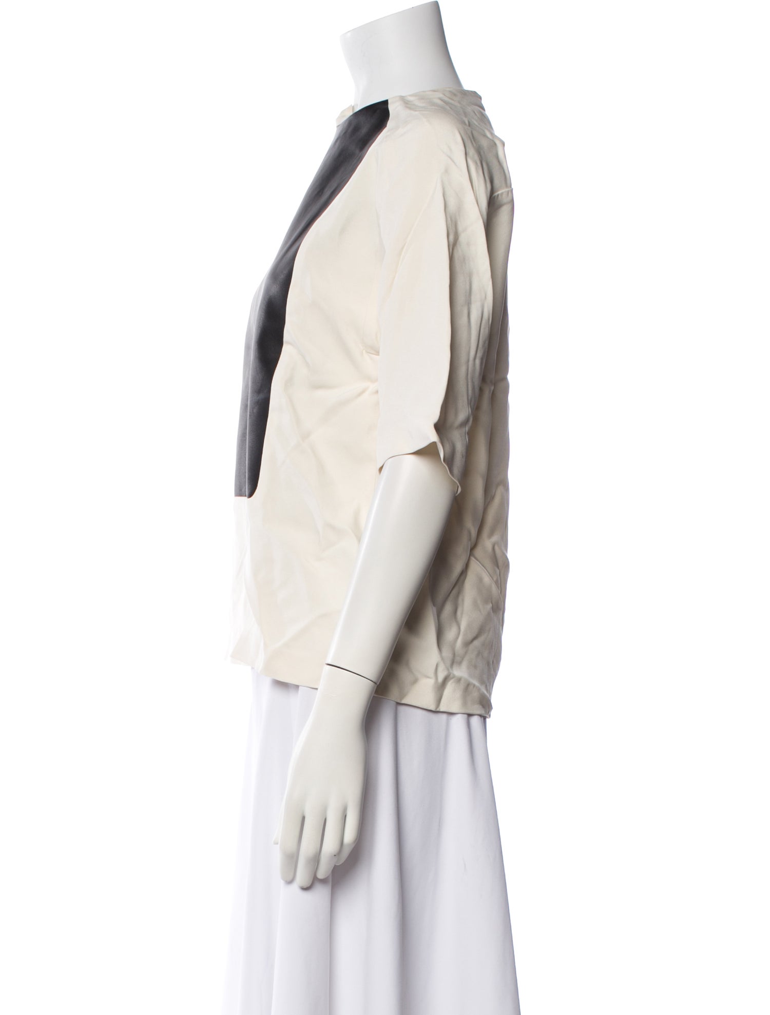 3.1 Phillip Lim Crew Neck Three-Quarter Sleeve Blouse