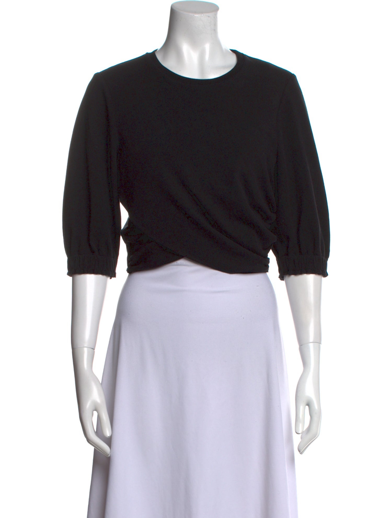 3.1 Phillip Lim Crew Neck Three-Quarter Sleeve Crop Top