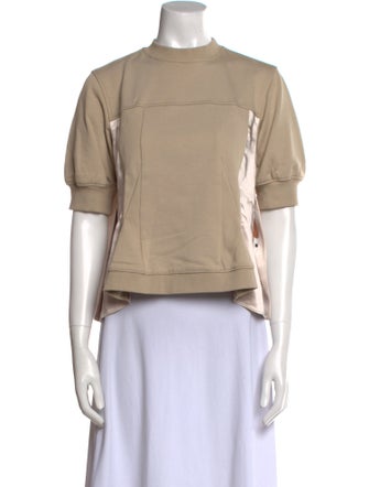 3.1 Phillip Lim Mock Neck Short Sleeve Crop Top