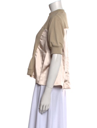 3.1 Phillip Lim Mock Neck Short Sleeve Crop Top